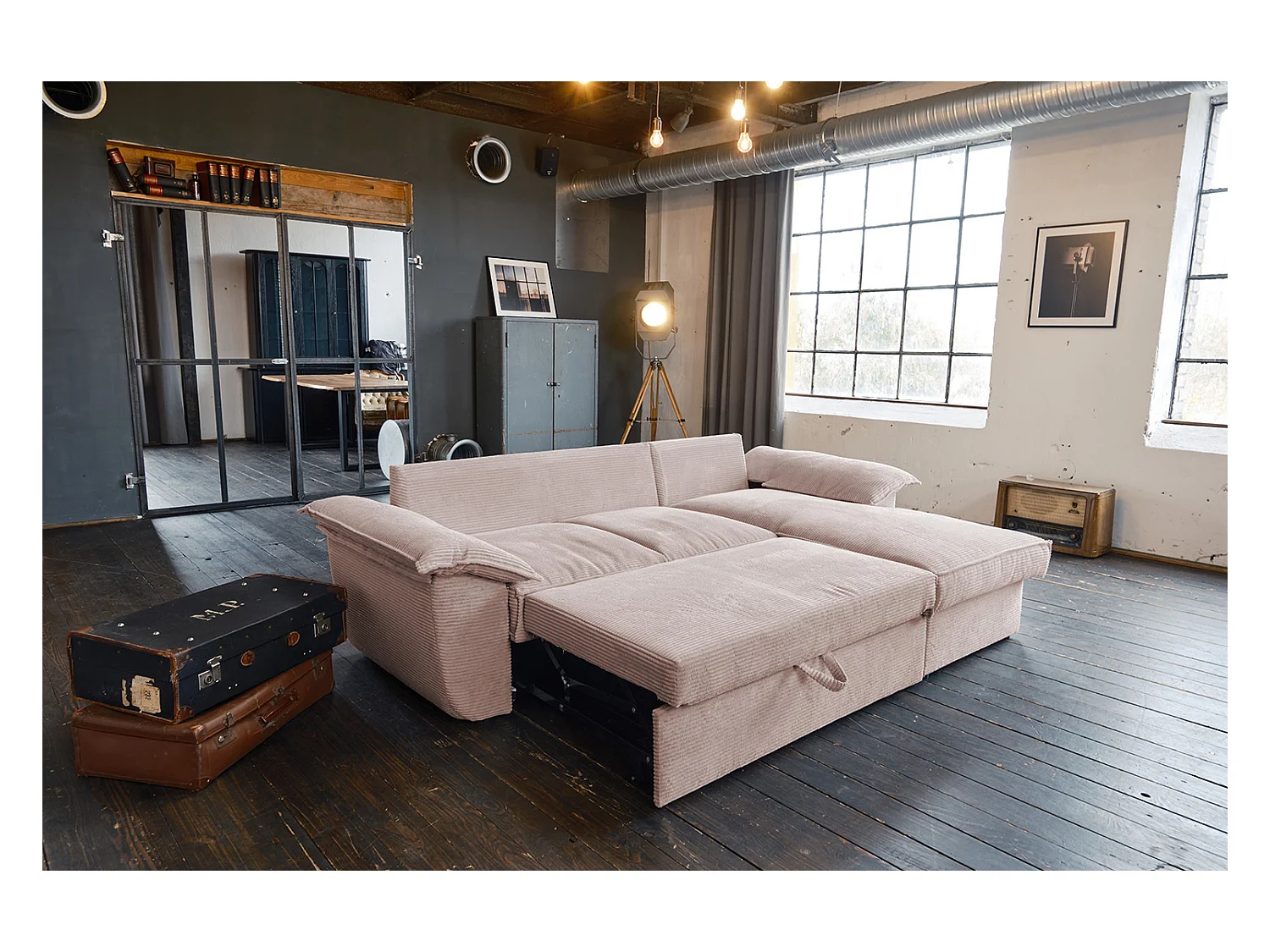 Slaapbank - Roze Koord - DAMETO