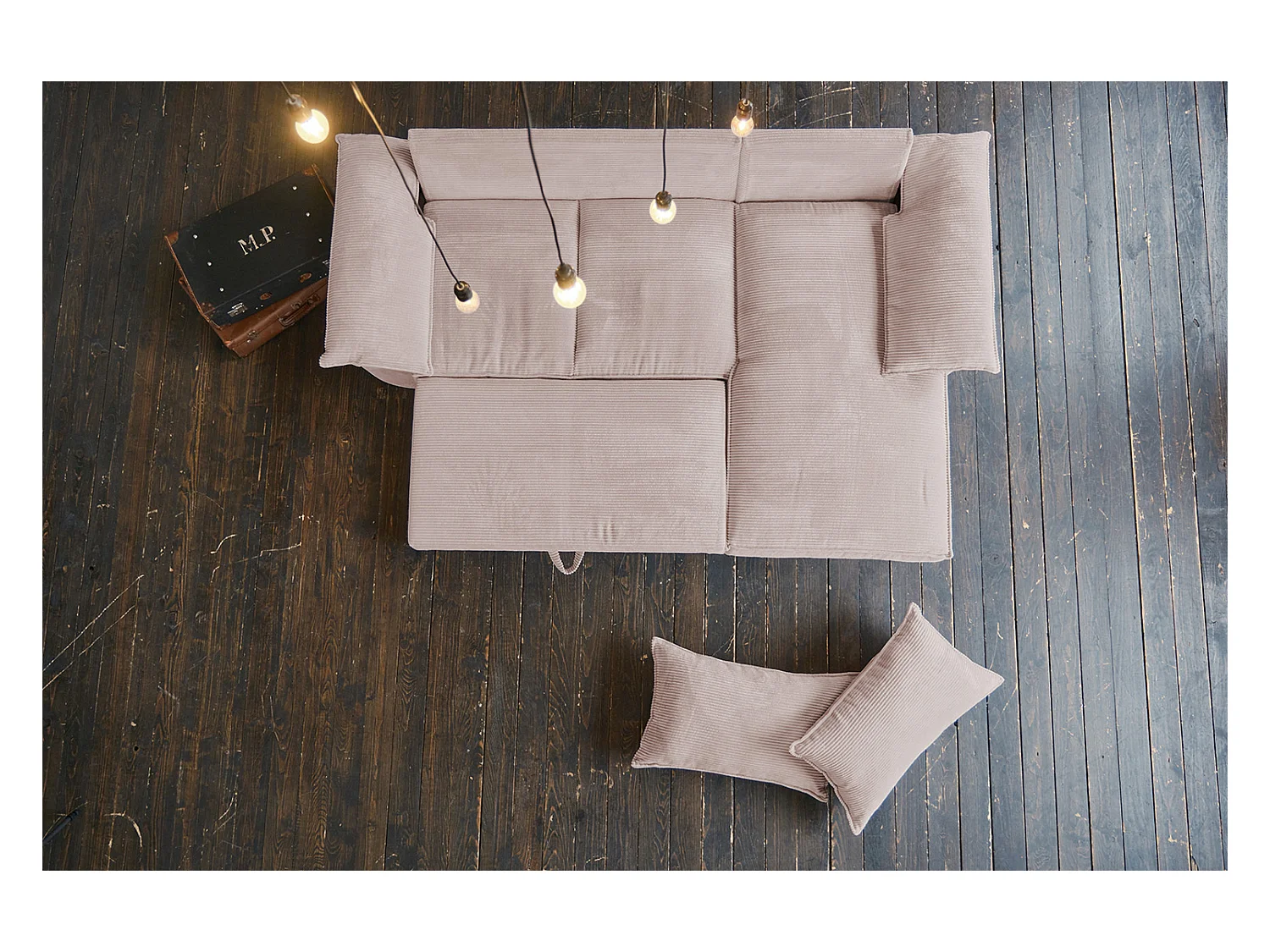 Slaapbank - Roze Koord - DAMETO