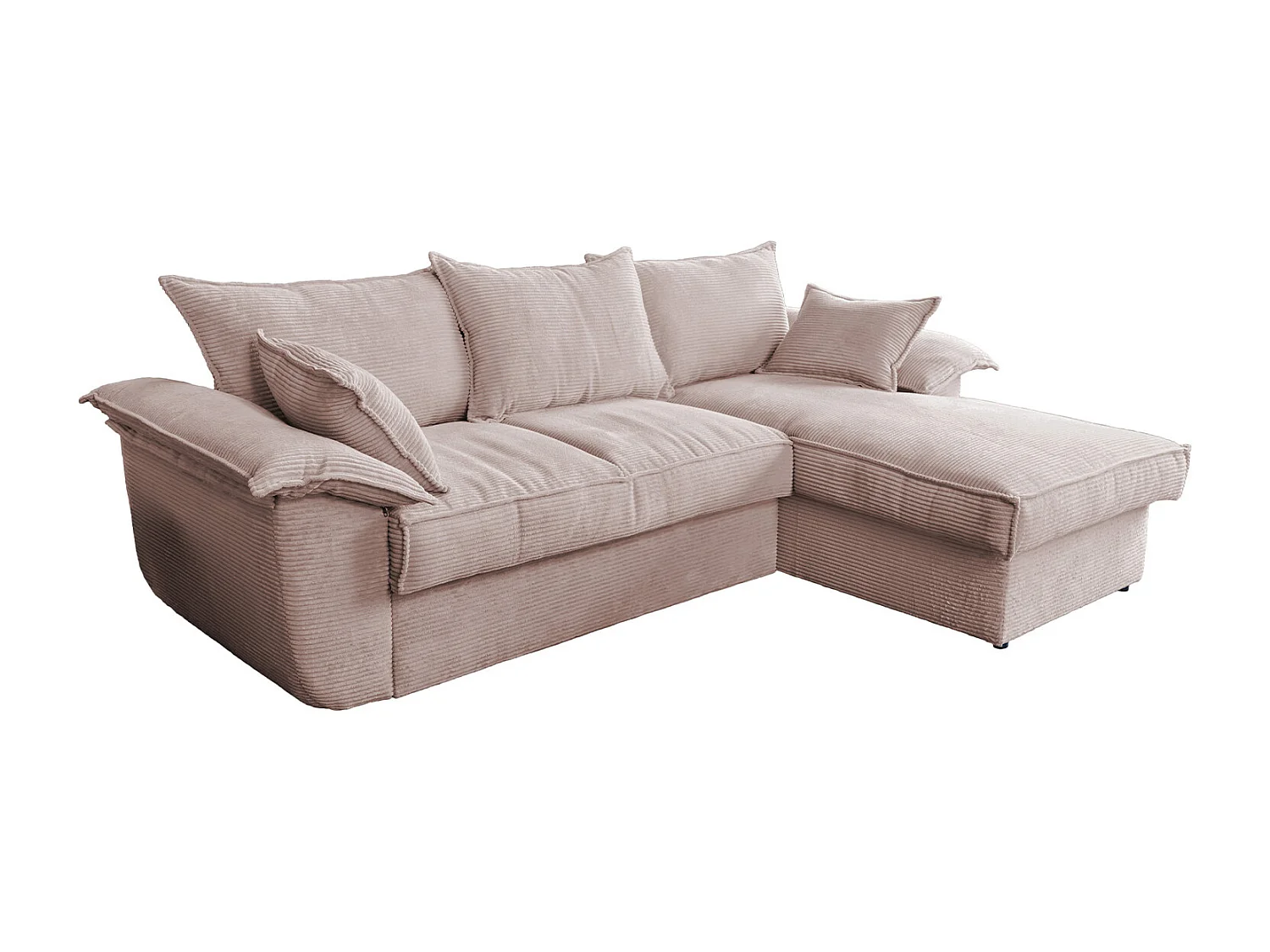 Canapé-lit - Rose Velours côtelé - DAMETO