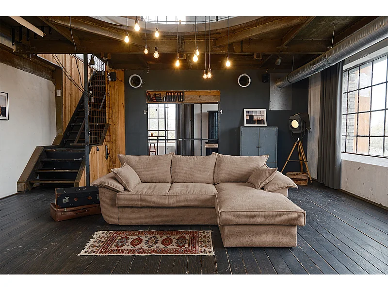 Schlafsofa - Braun Cord - DAMETO