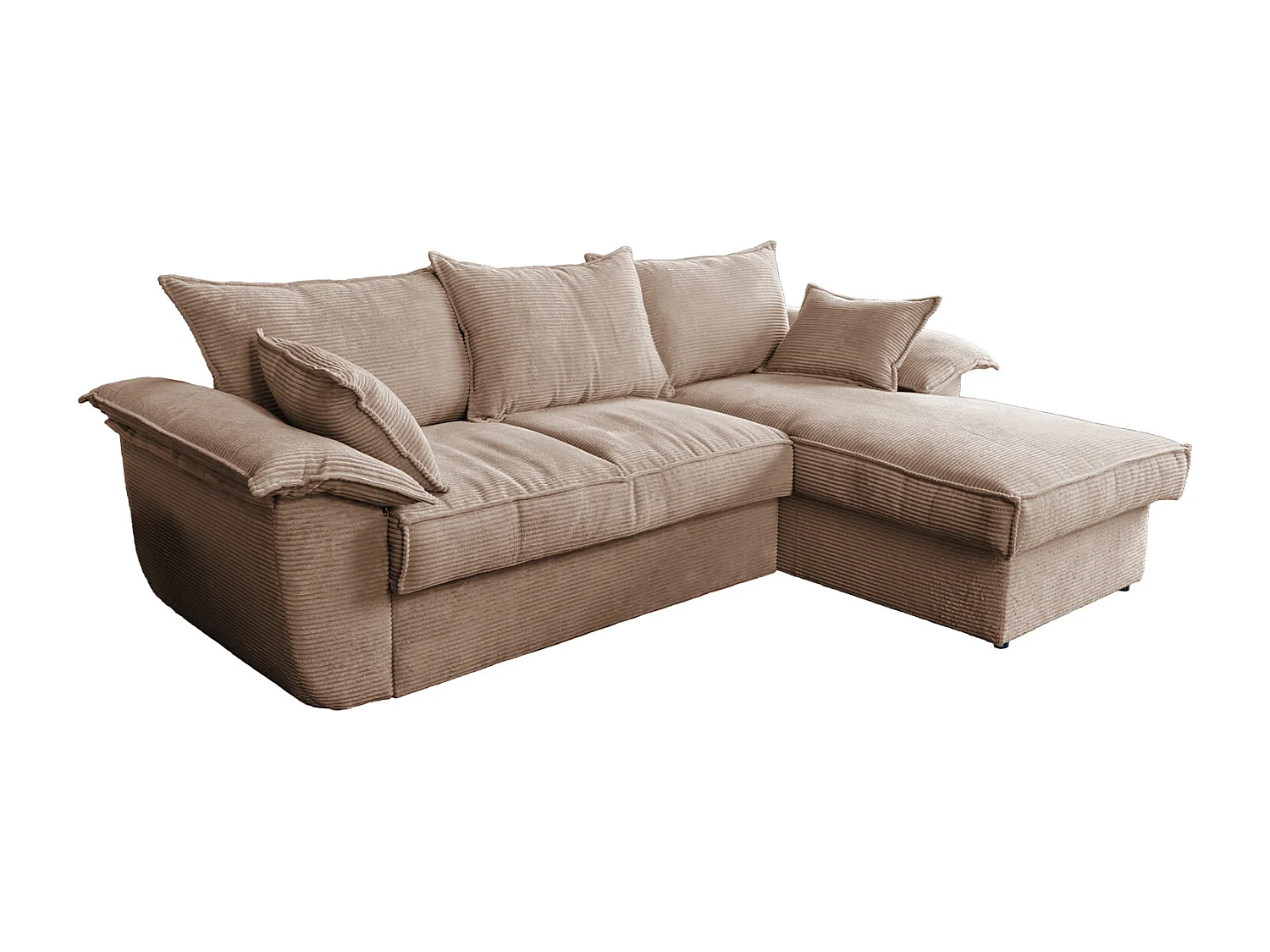 Canapé-lit - marron Velours côtelé - DAMETO