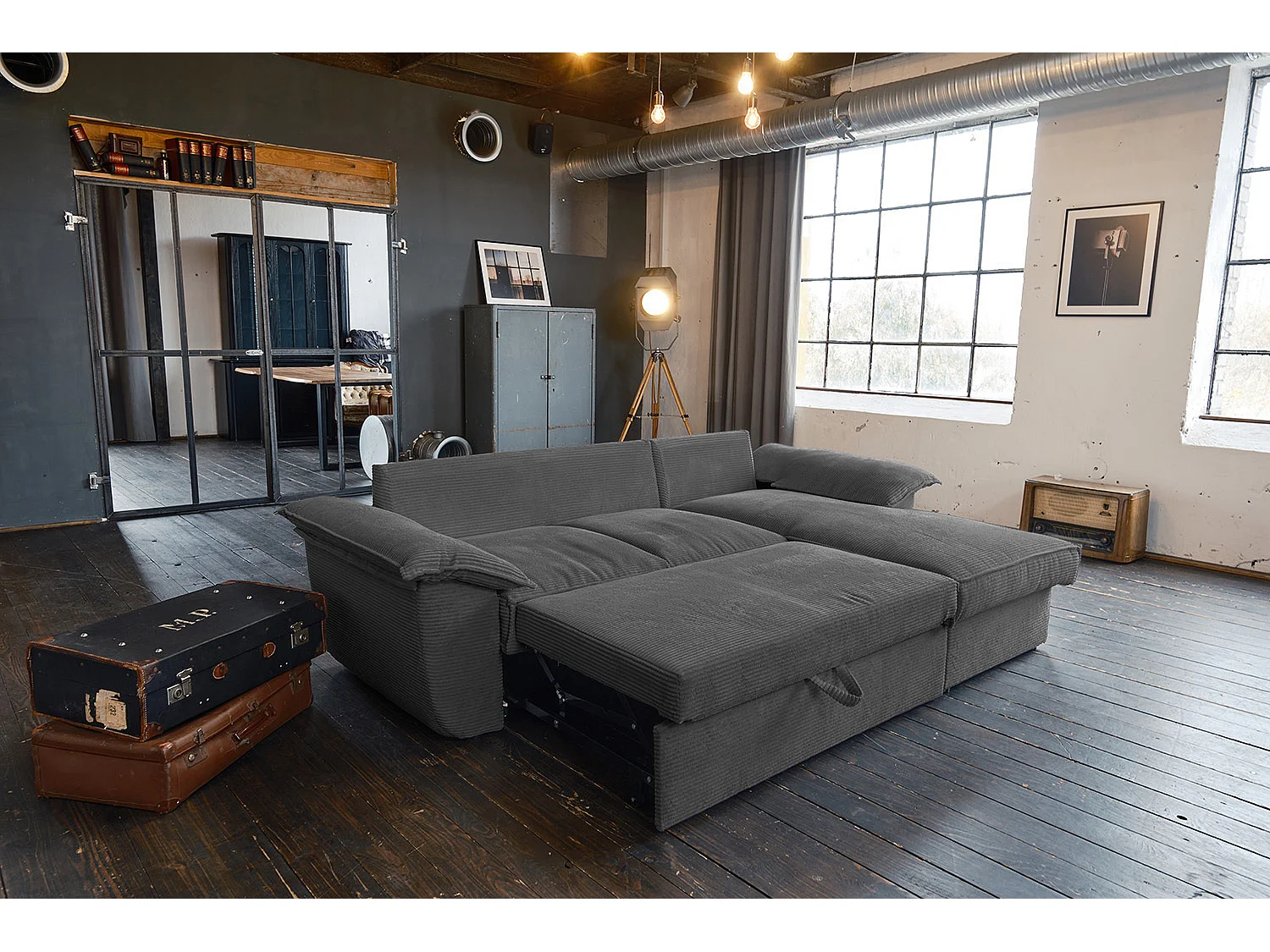 Slaapbank - Grijs Koord - DAMETO