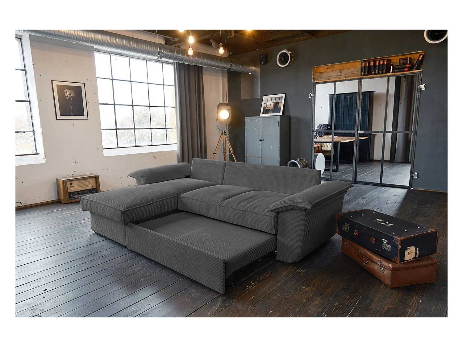 Slaapbank - Grijs Koord - DAMETO