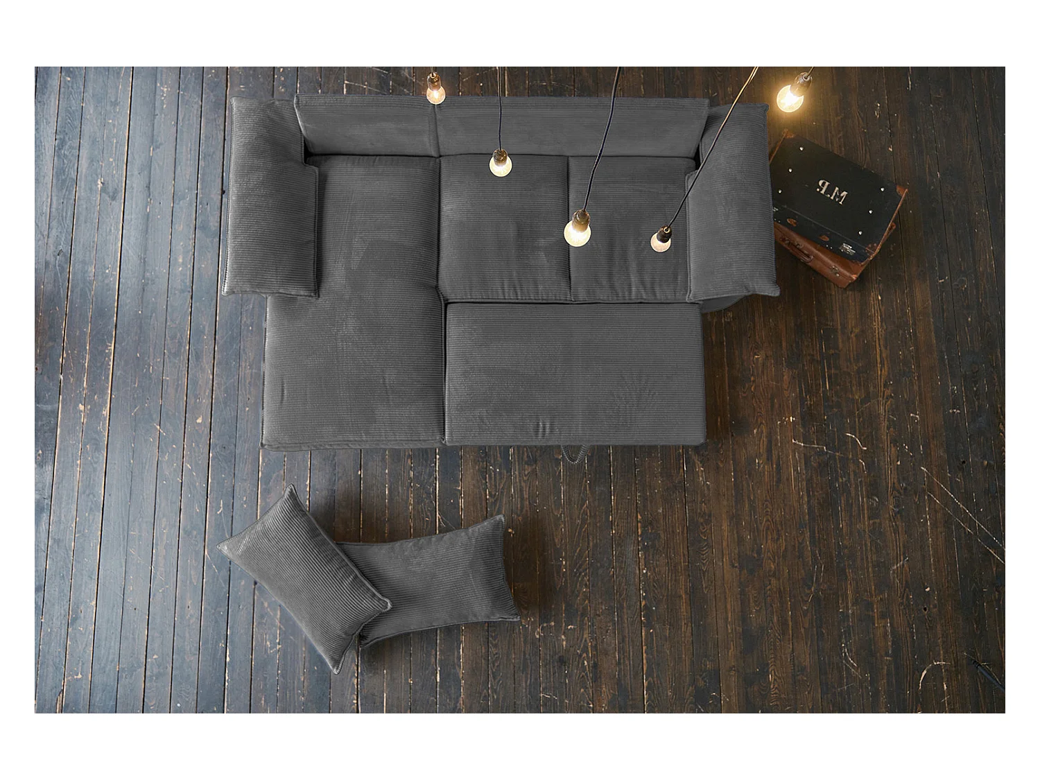 Slaapbank - Grijs Koord - DAMETO