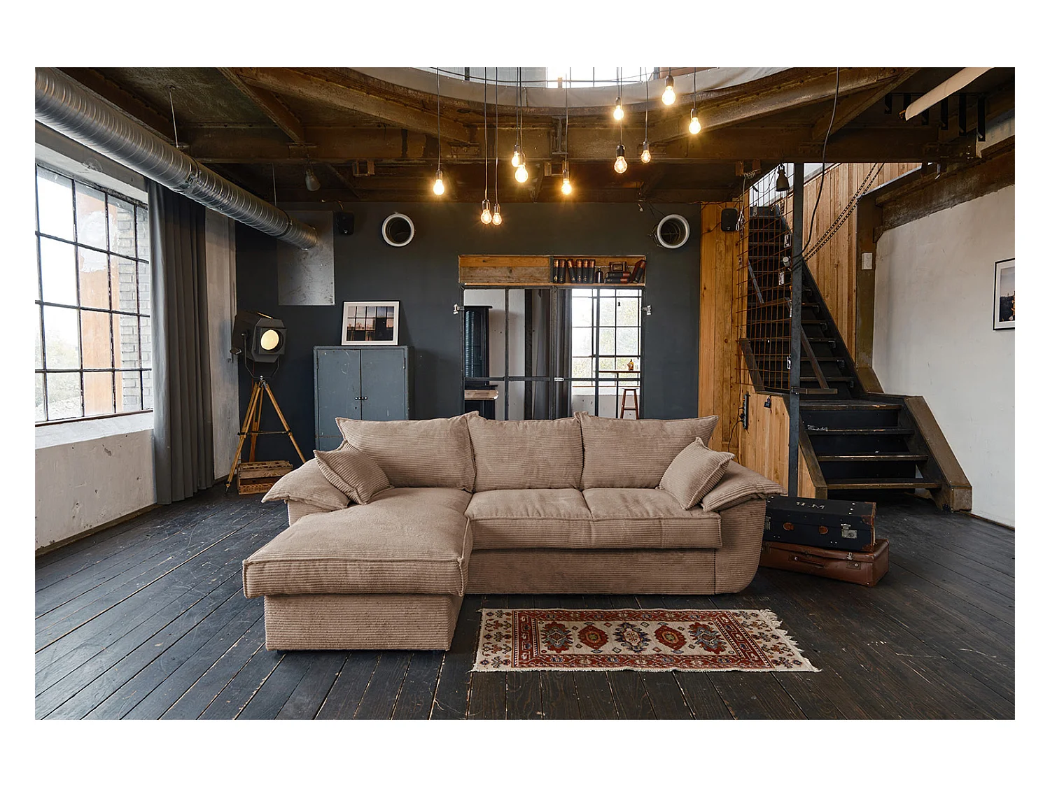 Schlafsofa - Braun Cord - DAMETO