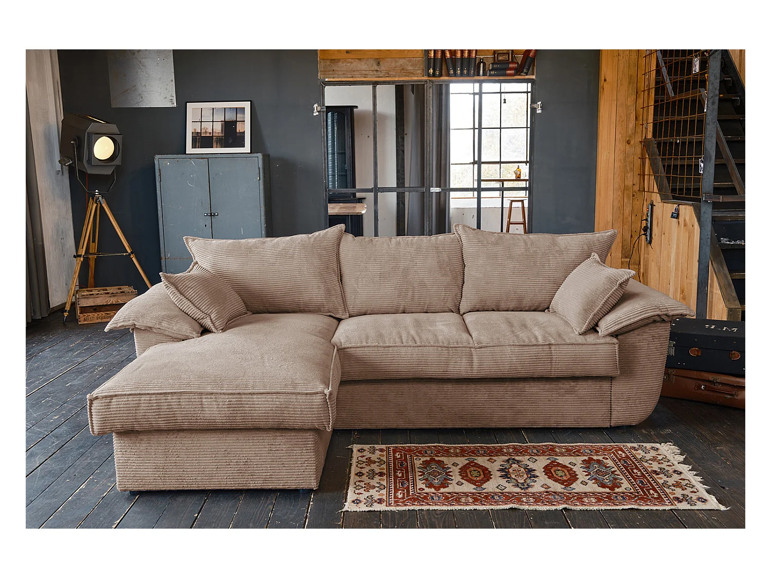 Schlafsofa - Braun Cord - DAMETO