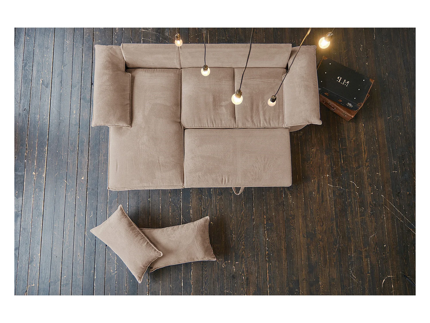 Schlafsofa - Braun Cord - DAMETO