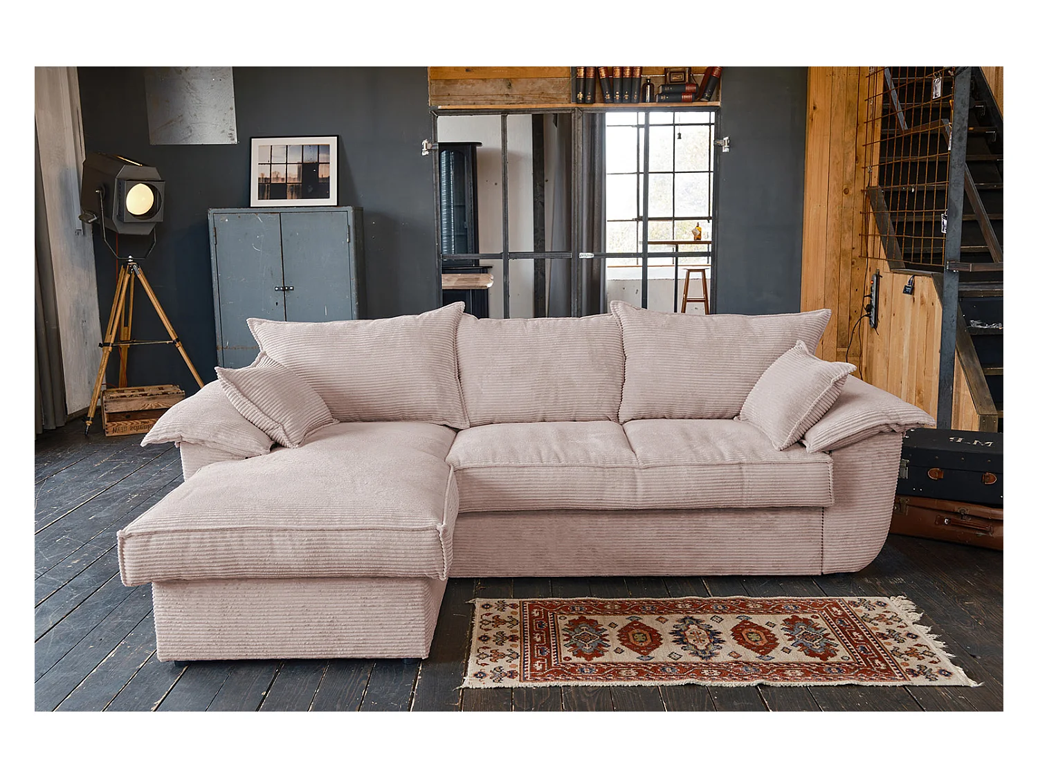 Schlafsofa - Pink Cord - DAMETO