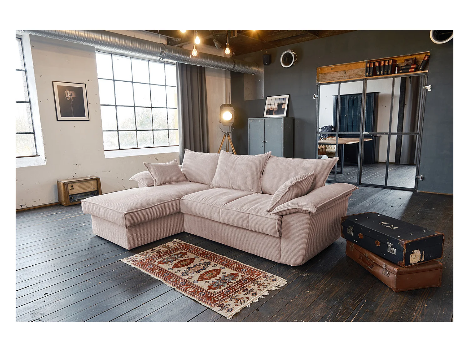 Schlafsofa - Pink Cord - DAMETO