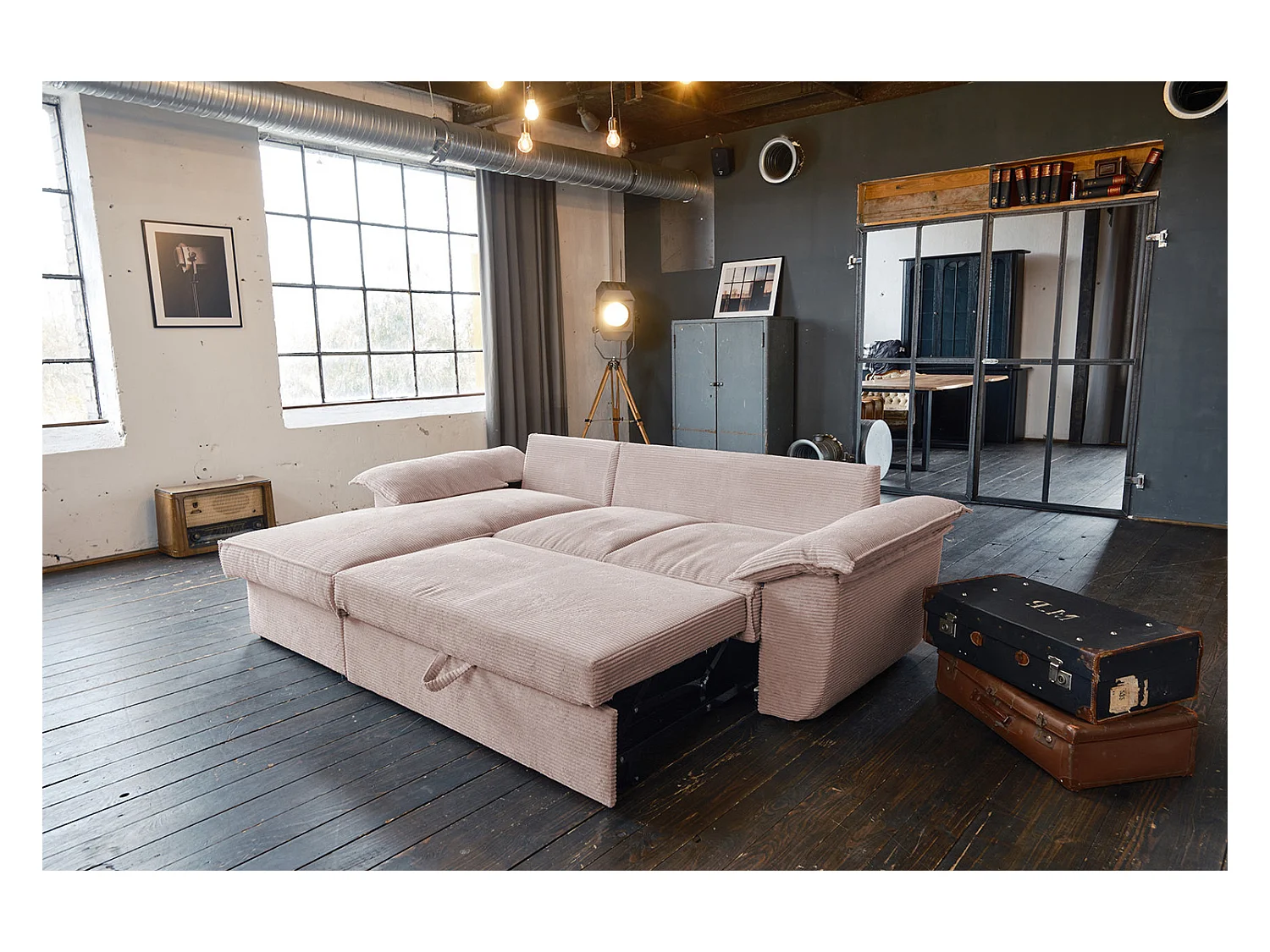 Schlafsofa - Pink Cord - DAMETO