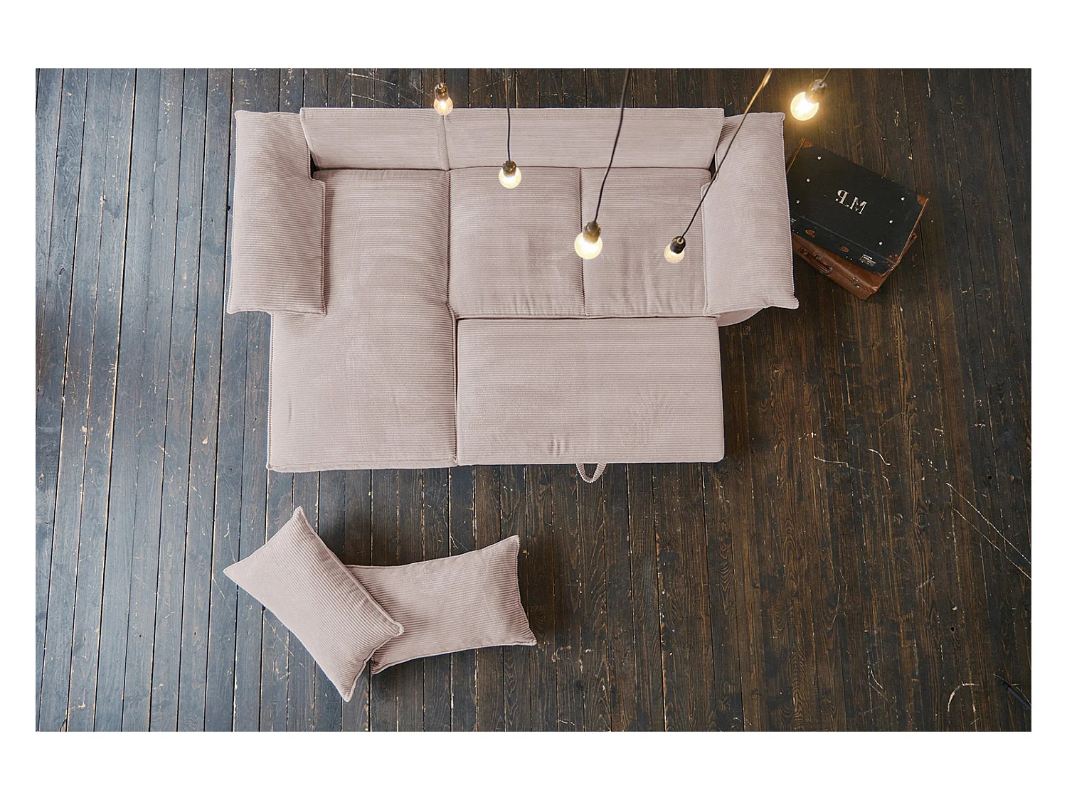 Schlafsofa - Pink Cord - DAMETO