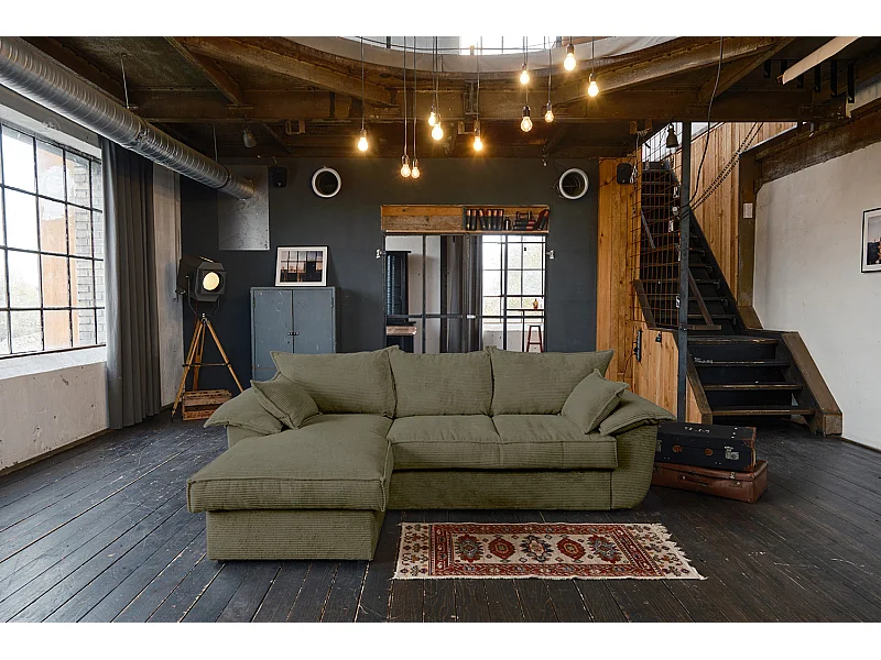 Divano letto - verde Velluto a coste - DAMETO