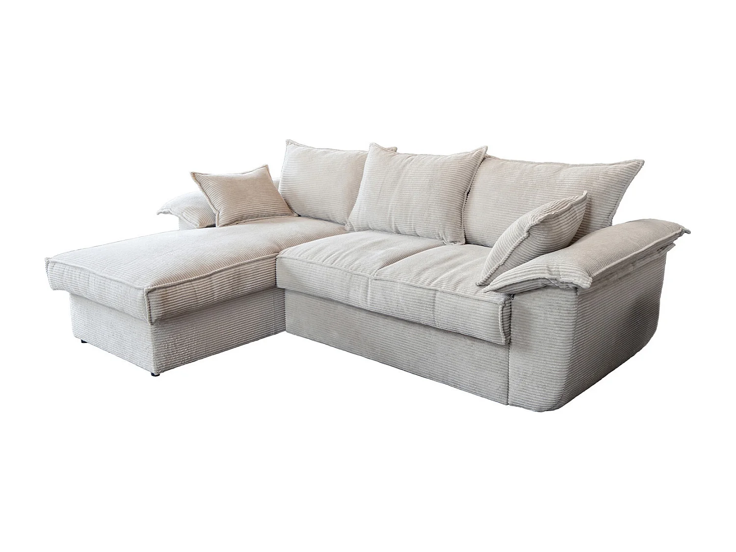 Divano letto - bianco Velluto a coste - DAMETO