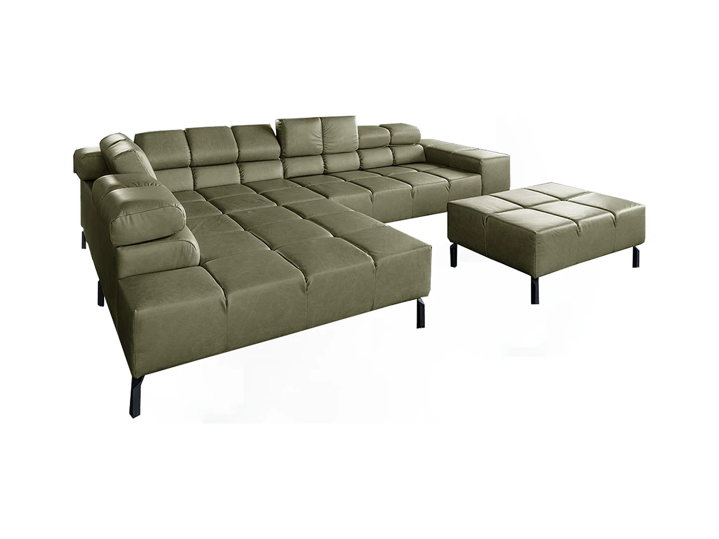 Ecksofa - Grün Leder - NELSON