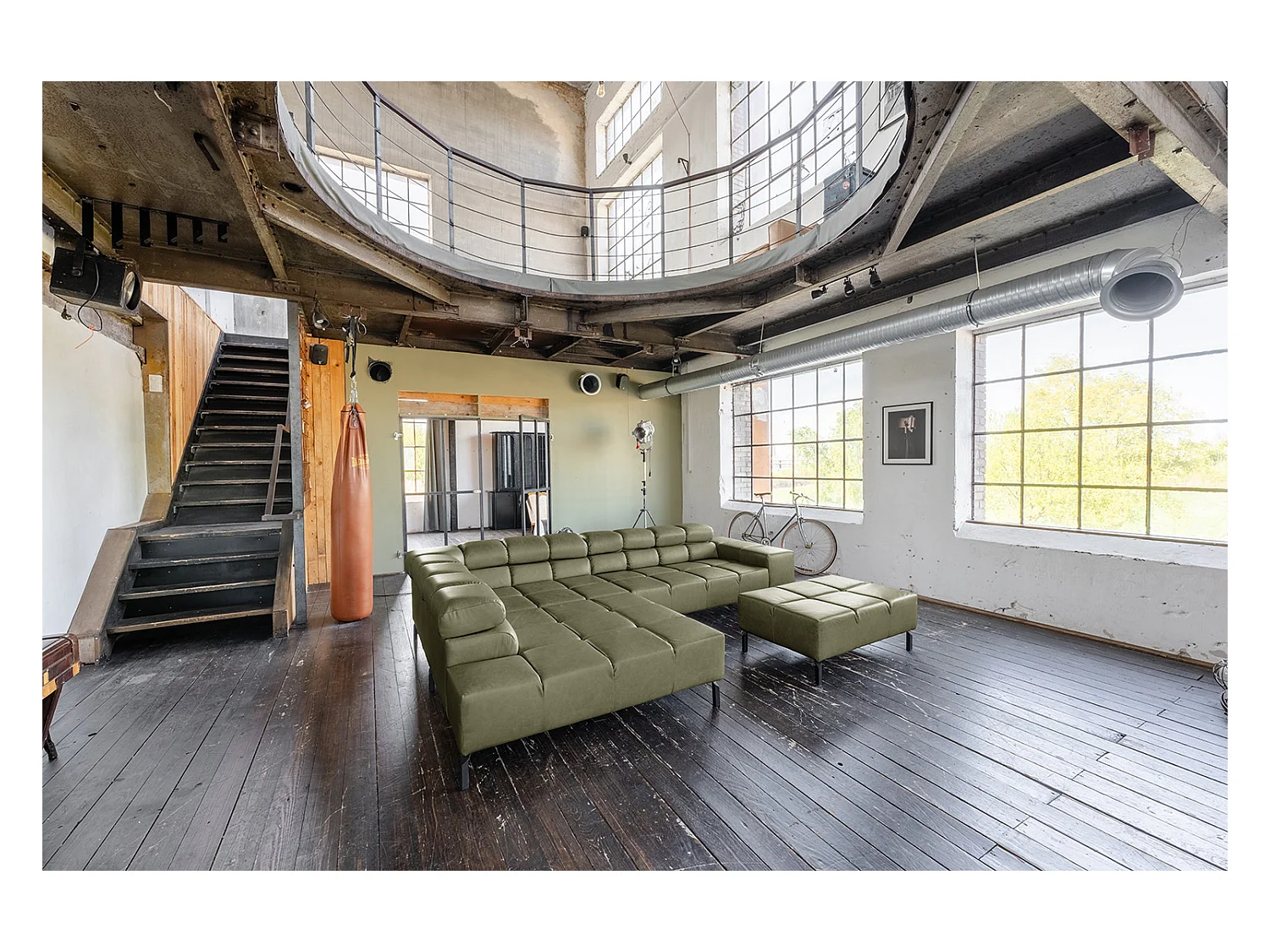 Ecksofa - Grün Leder - NELSON