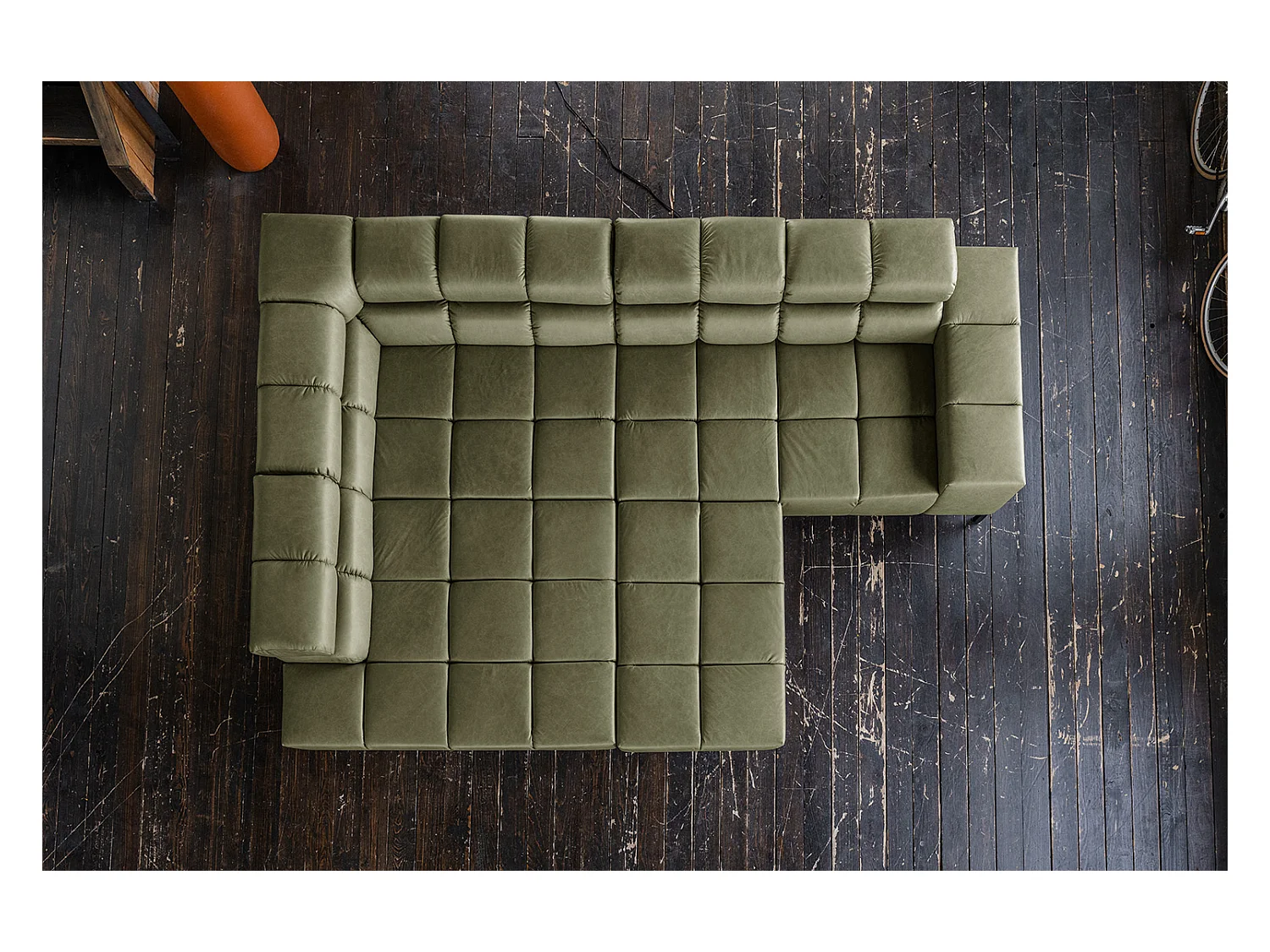 Ecksofa - Grün Leder - NELSON