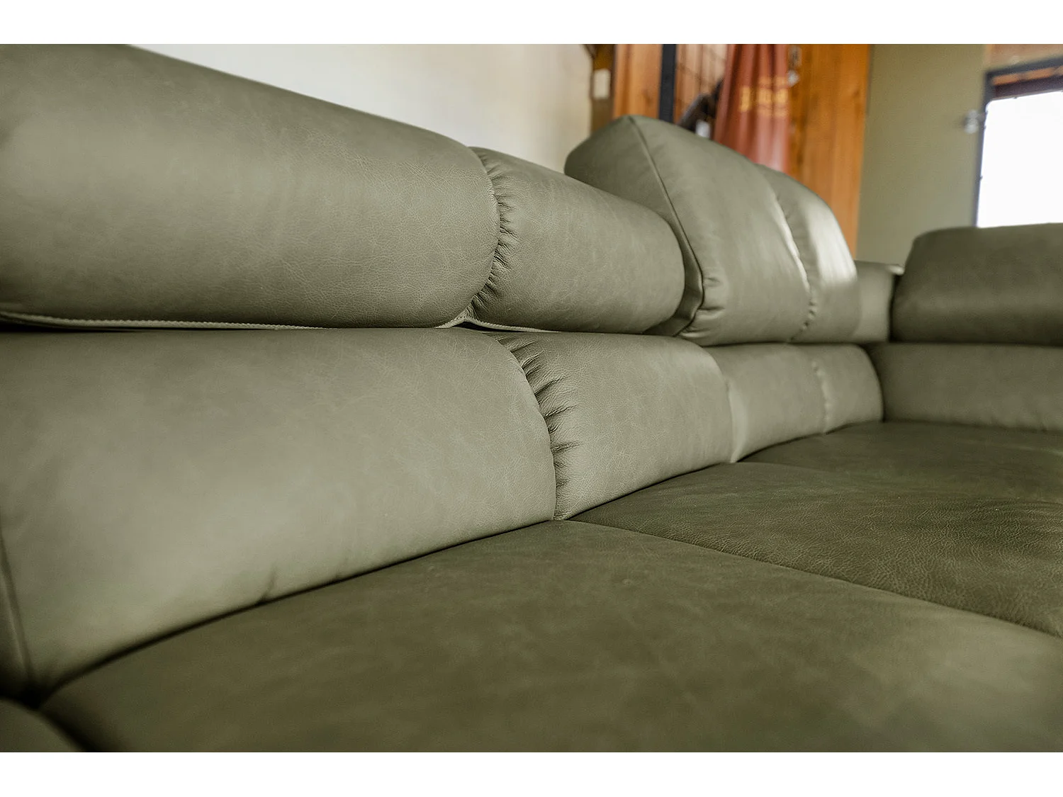 Ecksofa - Grün Leder - NELSON