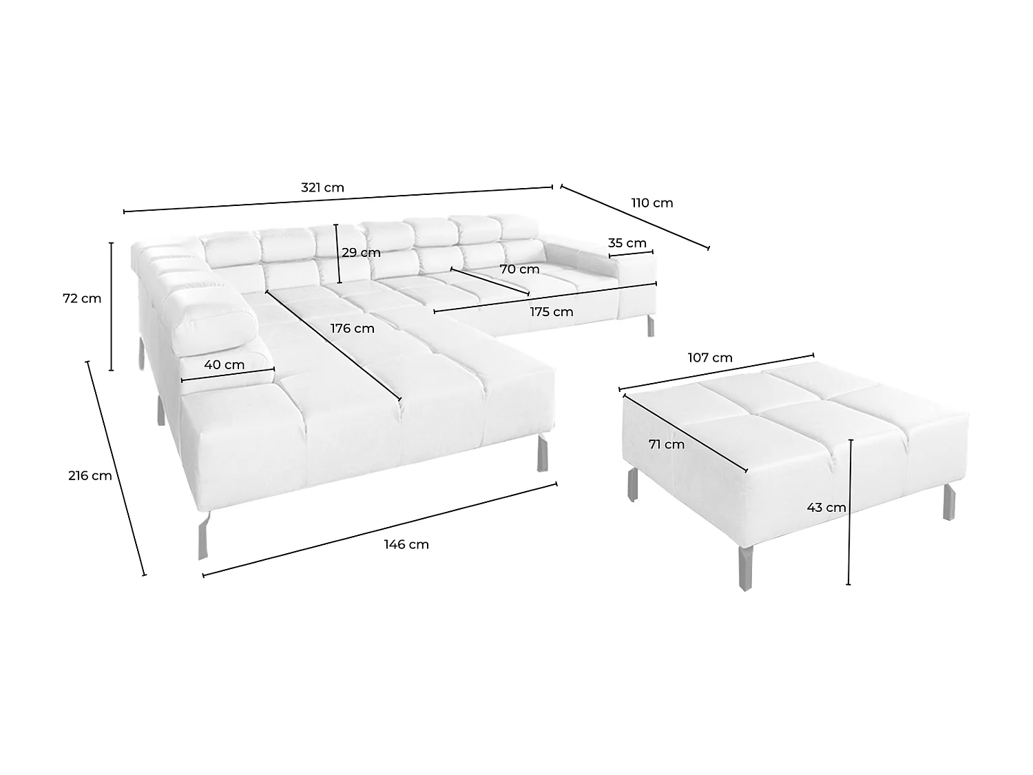 Ecksofa - Grün Leder - NELSON
