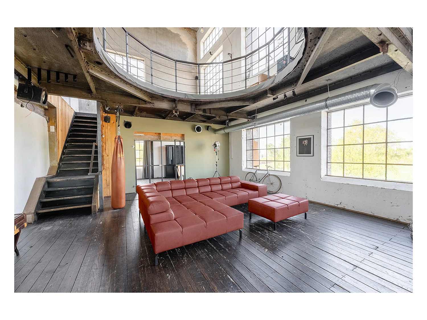 Ecksofa - Rot Leder - NELSON