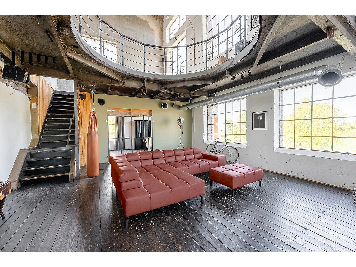 Ecksofa - Rot Leder - NELSON