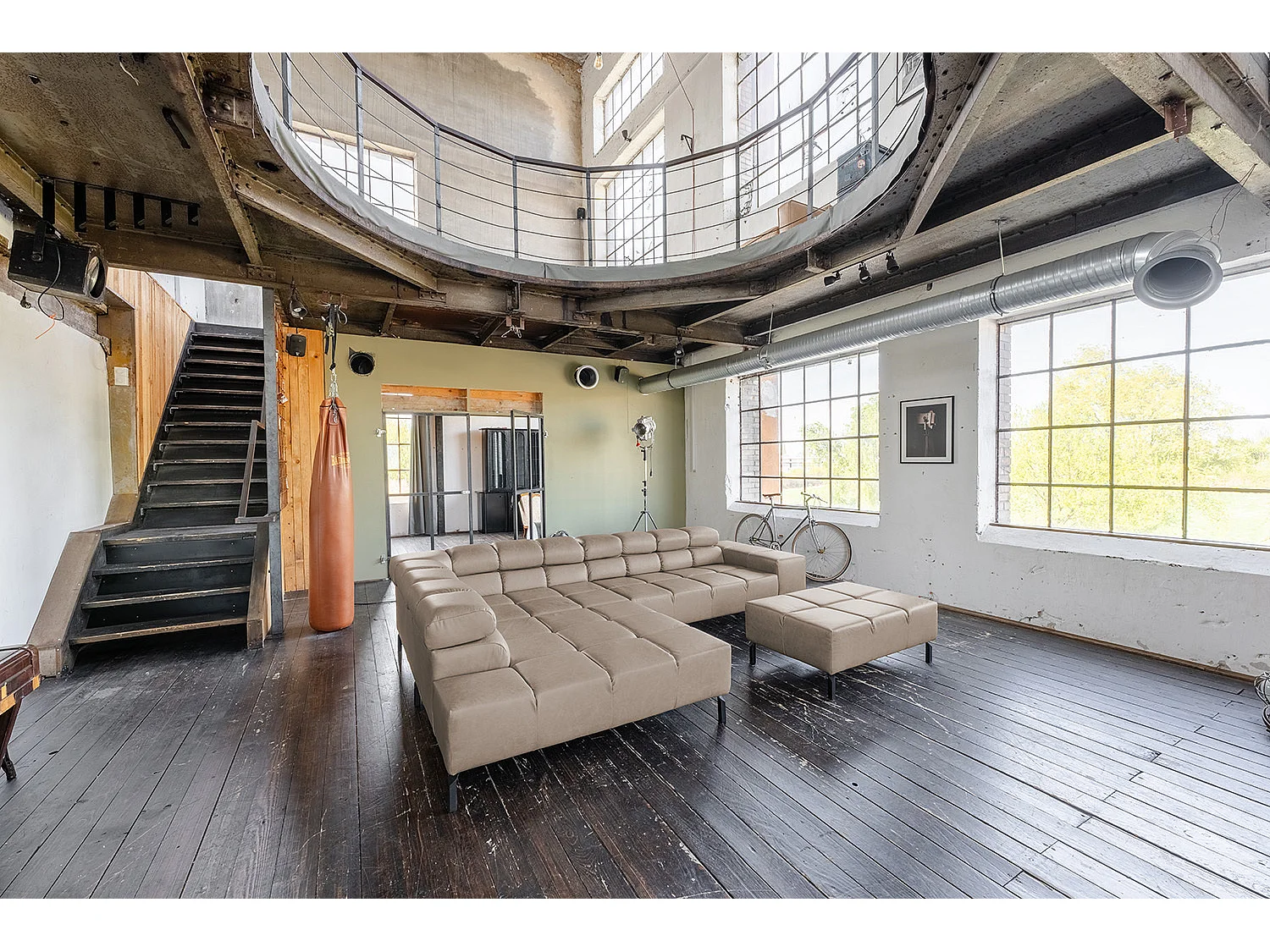 Ecksofa - Grau Leder - NELSON