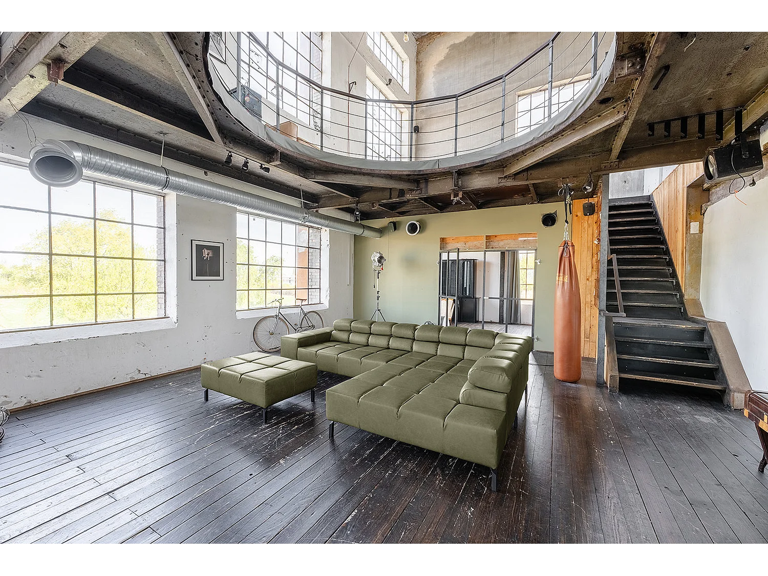 Ecksofa - Grün Leder - NELSON