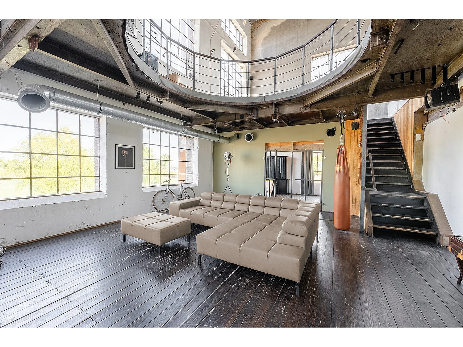 Ecksofa - Grau Leder - NELSON