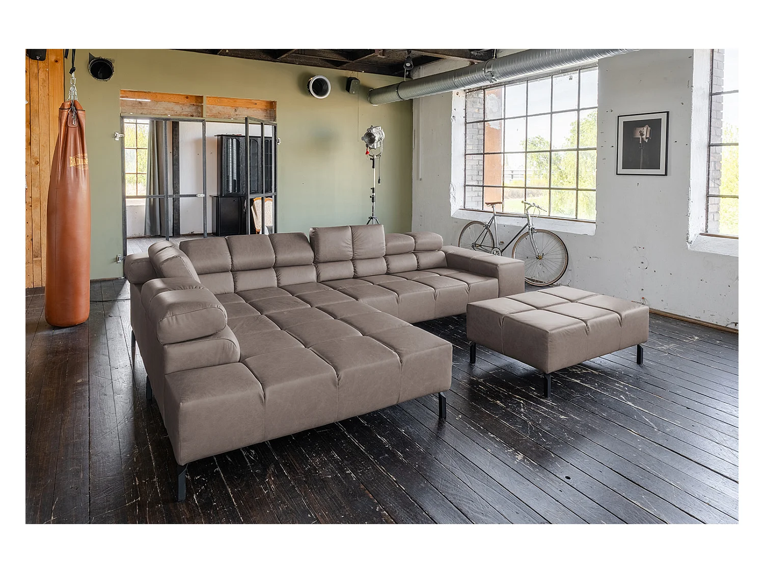 Hoekbank - Donkerbruin Leer - NELSON