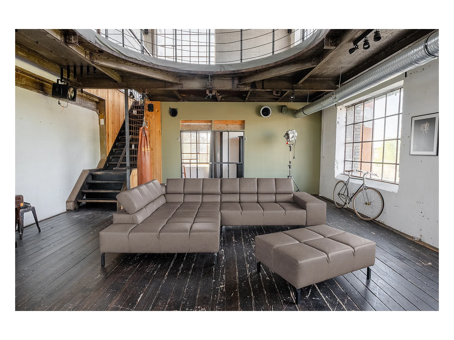 Hoekbank - Donkerbruin Leer - NELSON