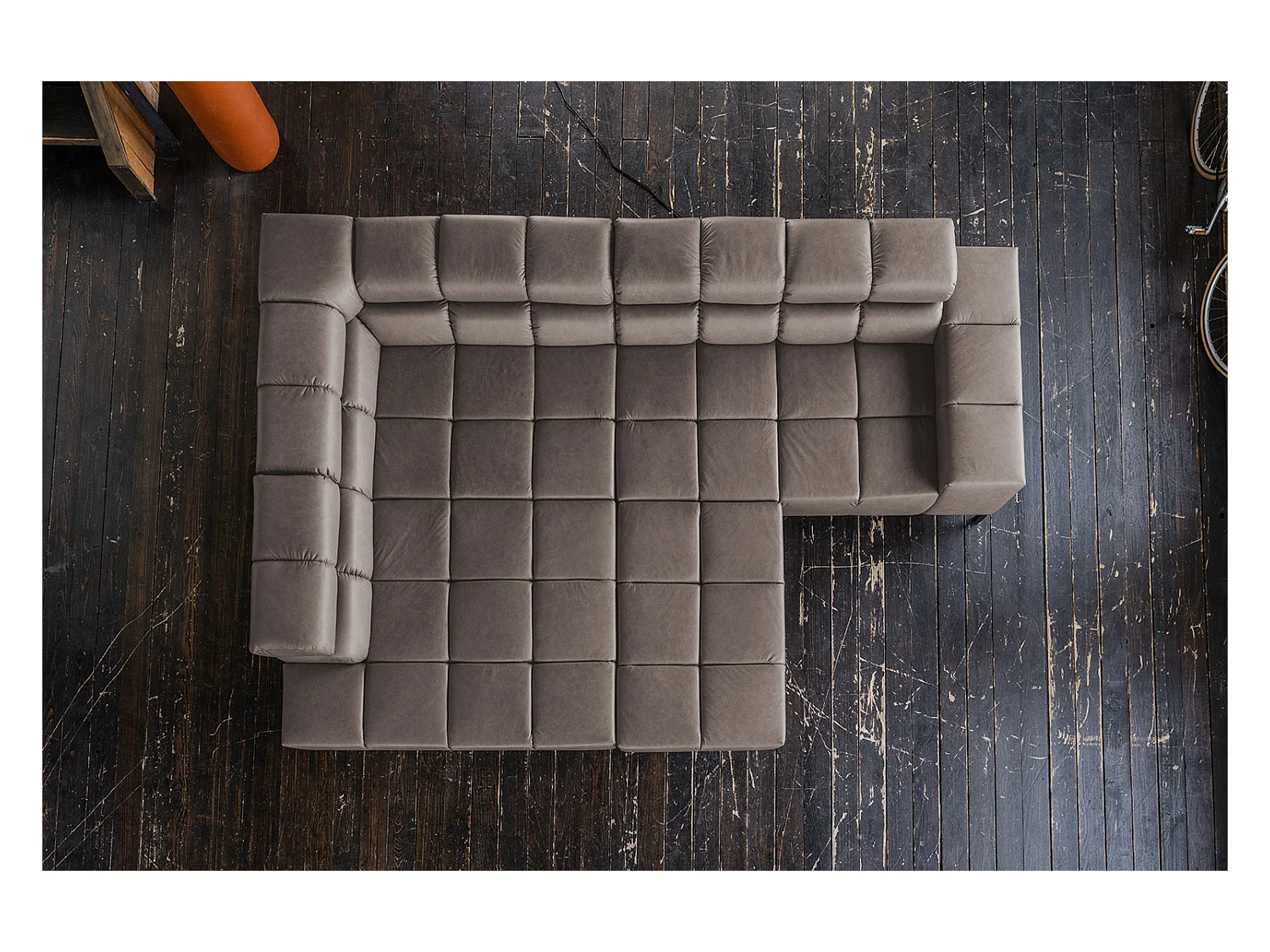 Hoekbank - Donkerbruin Leer - NELSON