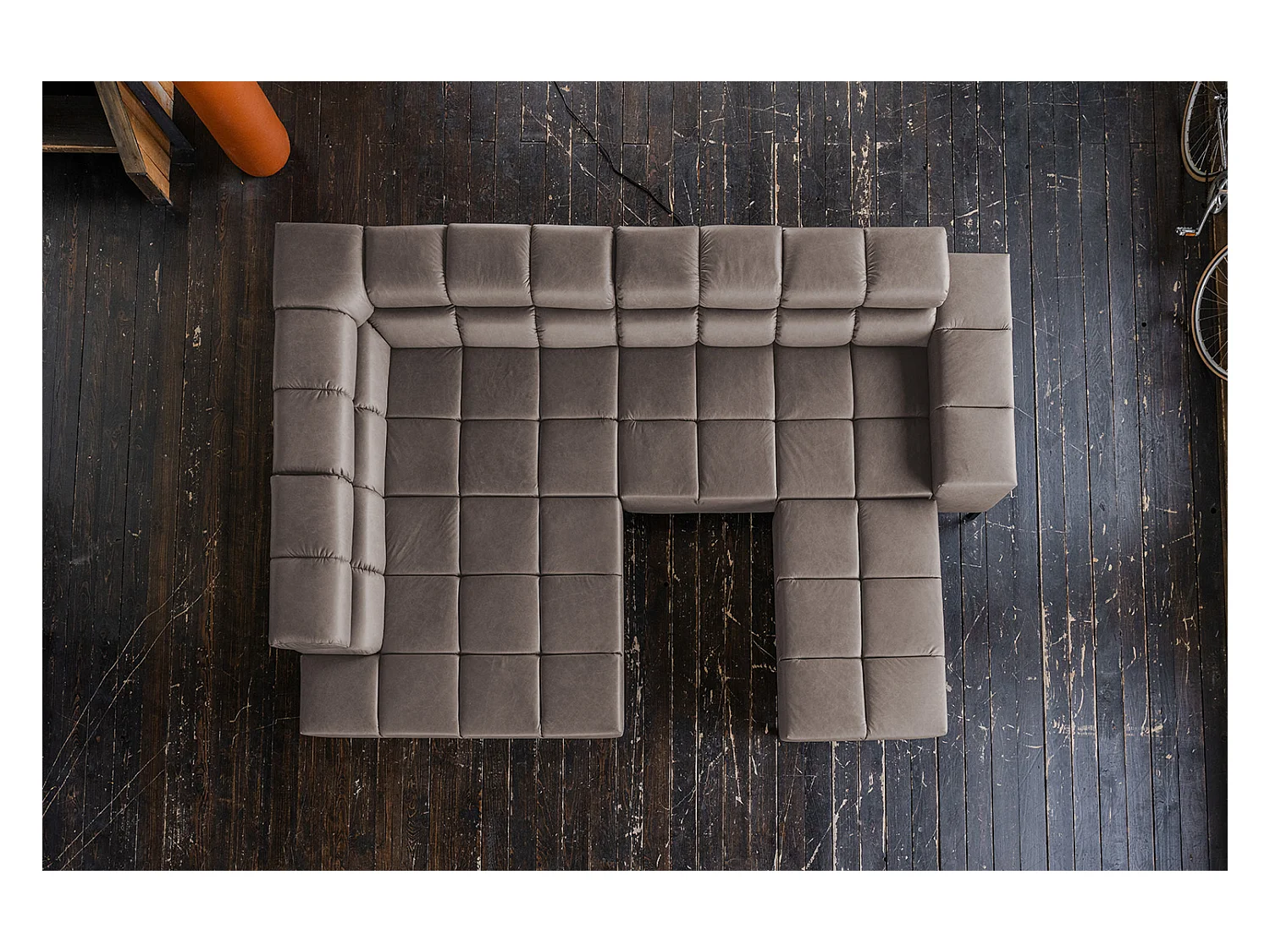 Hoekbank - Donkerbruin Leer - NELSON