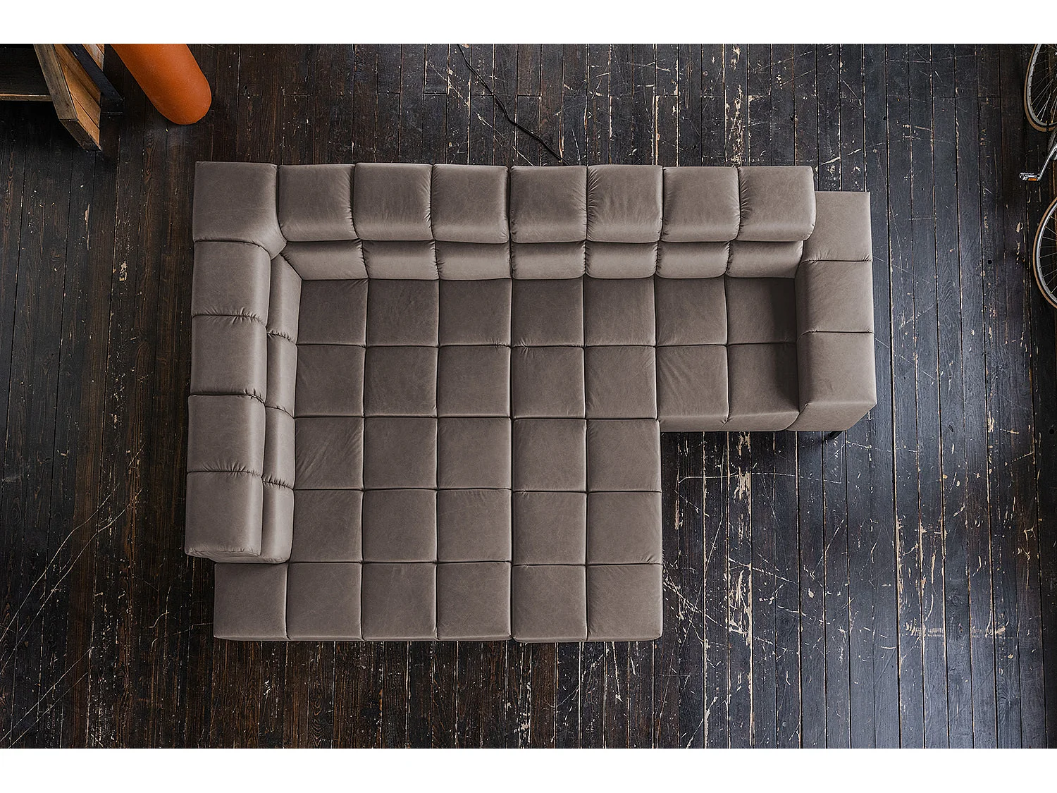 Hoekbank - Donkerbruin Leer - NELSON