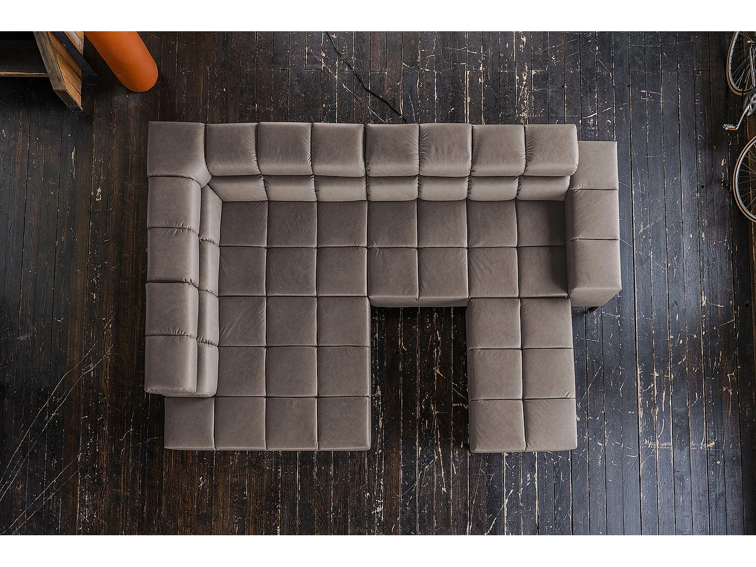 Hoekbank - Donkerbruin Leer - NELSON