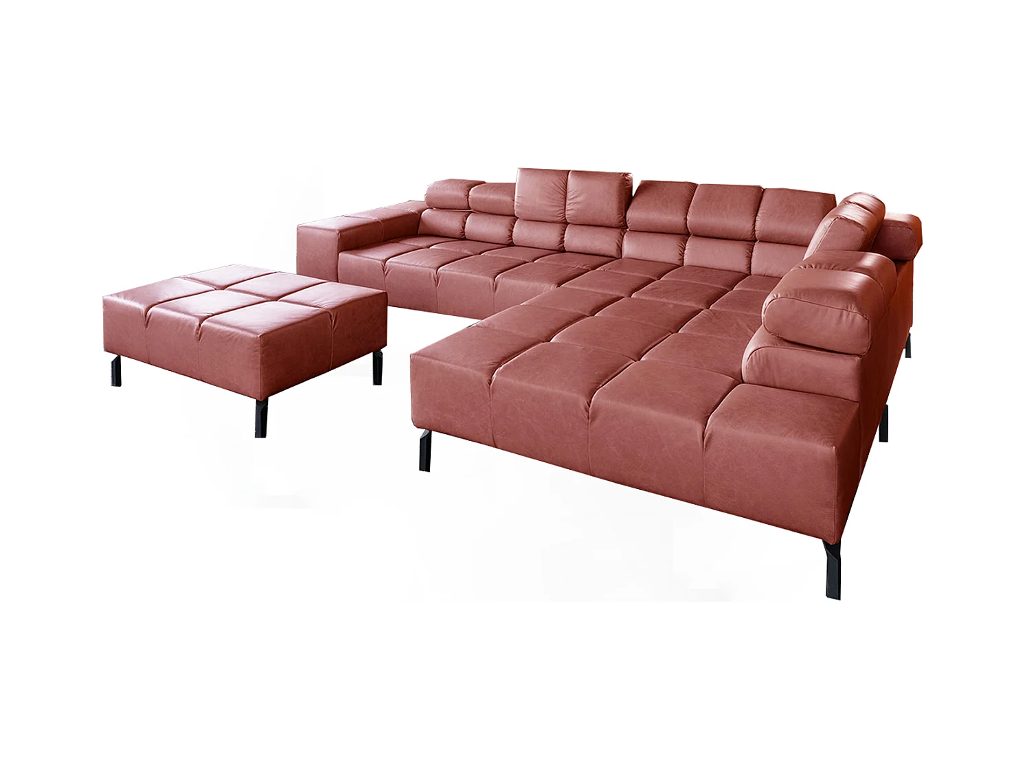 Hoekbank - Rood Leer - NELSON