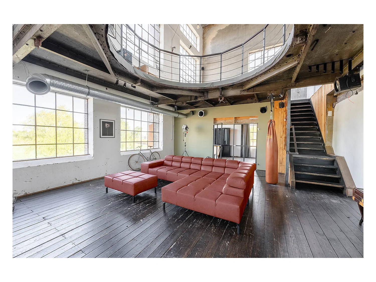 Hoekbank - Rood Leer - NELSON