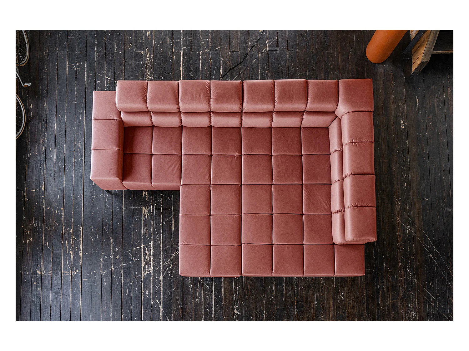 Hoekbank - Rood Leer - NELSON