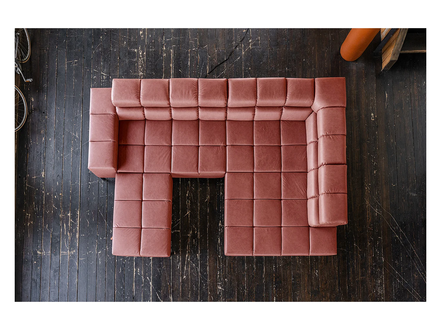 Hoekbank - Rood Leer - NELSON