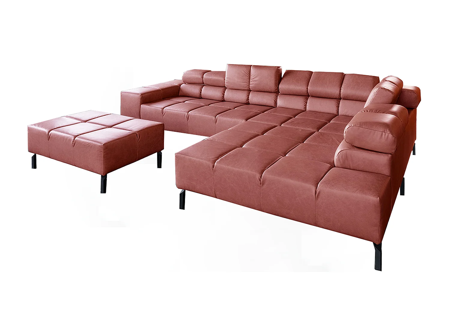 Hoekbank - Rood Leer - NELSON