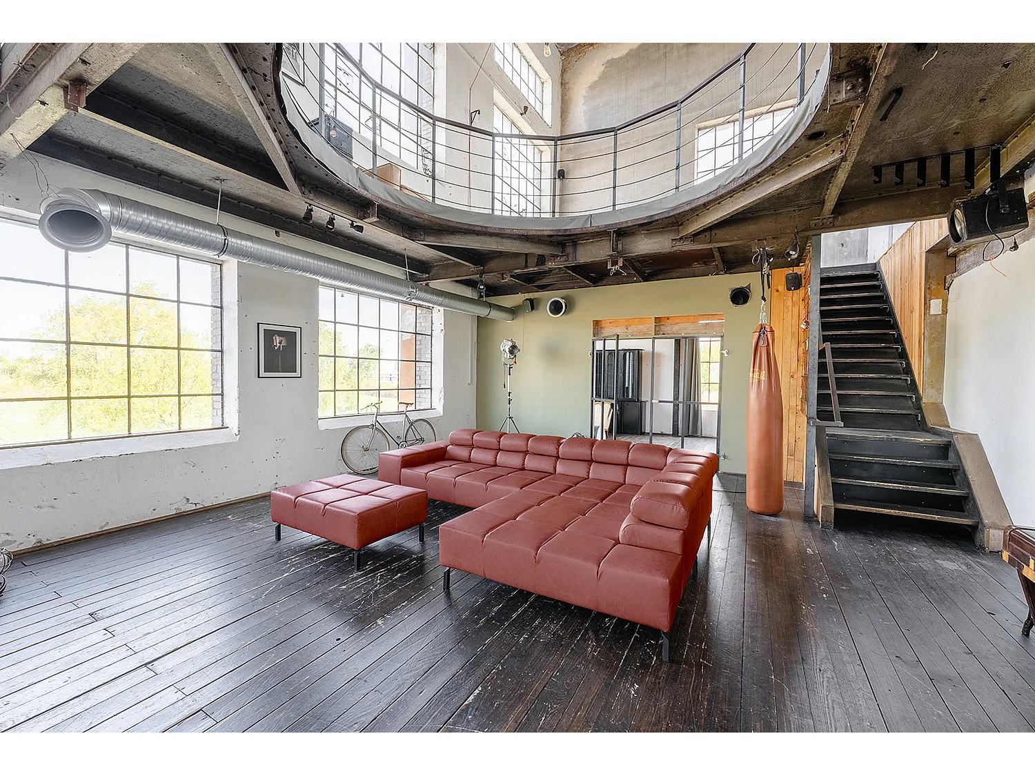 Hoekbank - Rood Leer - NELSON