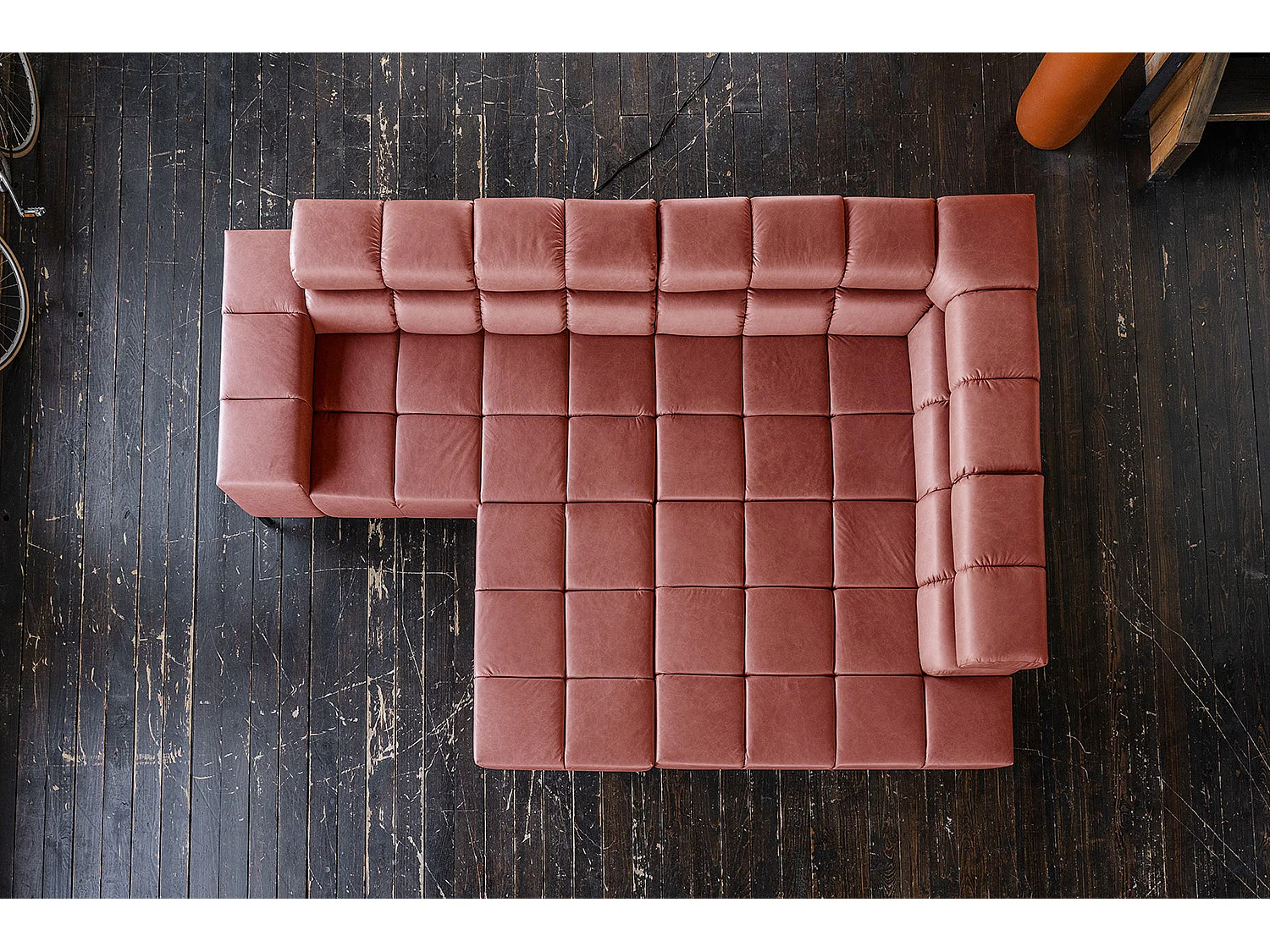 Hoekbank - Rood Leer - NELSON