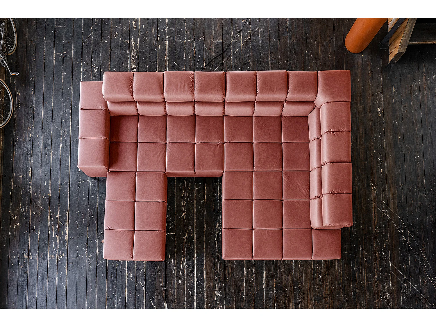 Hoekbank - Rood Leer - NELSON