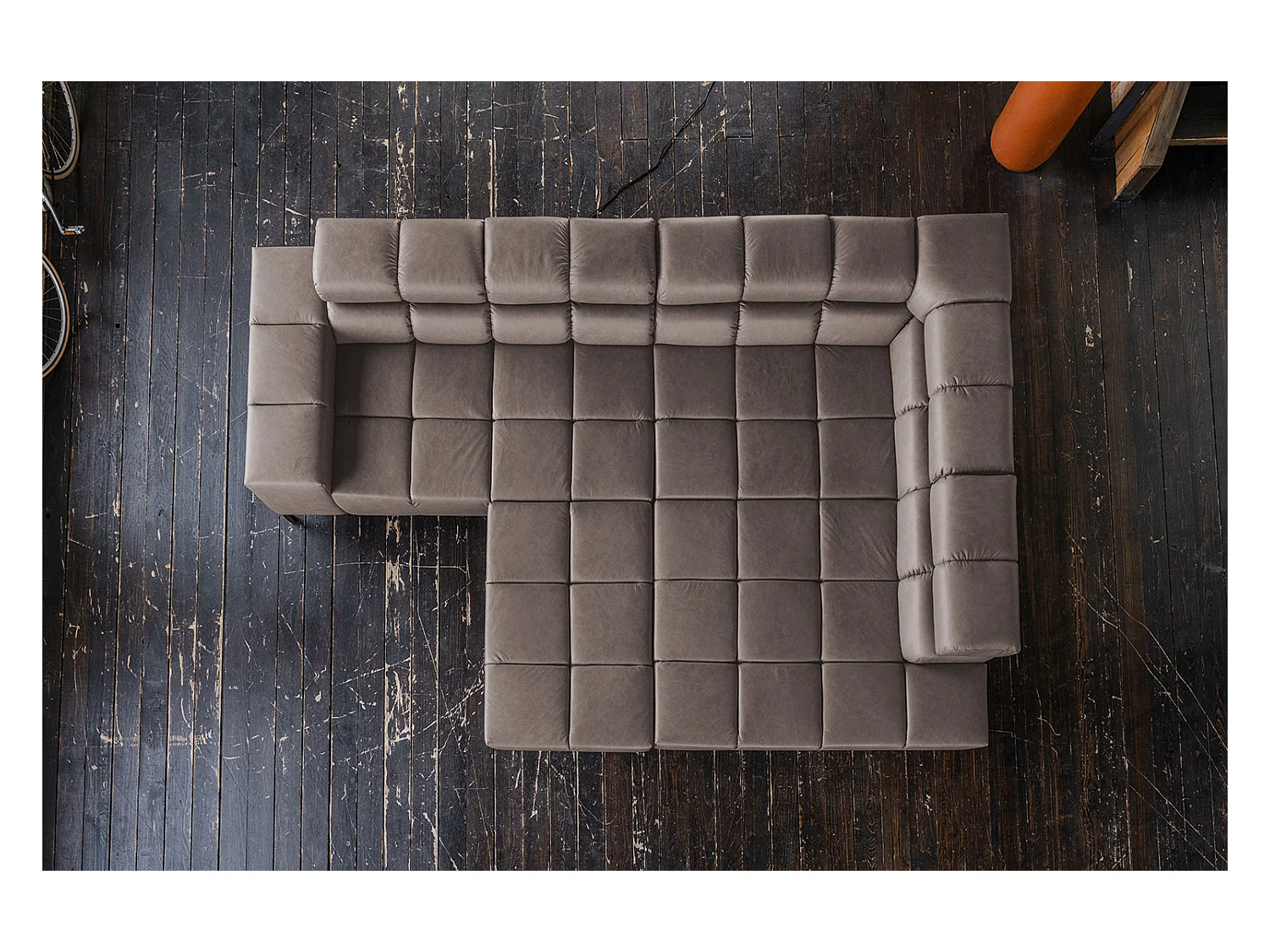 Hoekbank - Donkerbruin Leer - NELSON