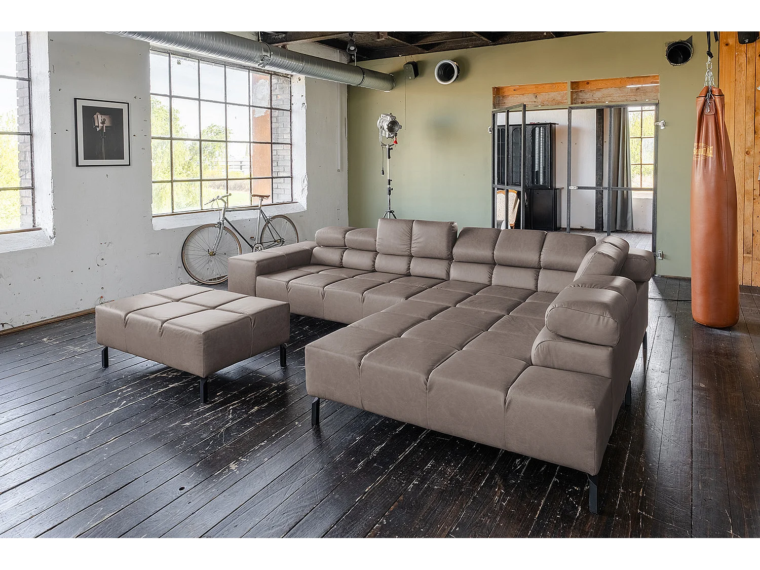 Ecksofa - Dunkelbraun Leder - NELSON