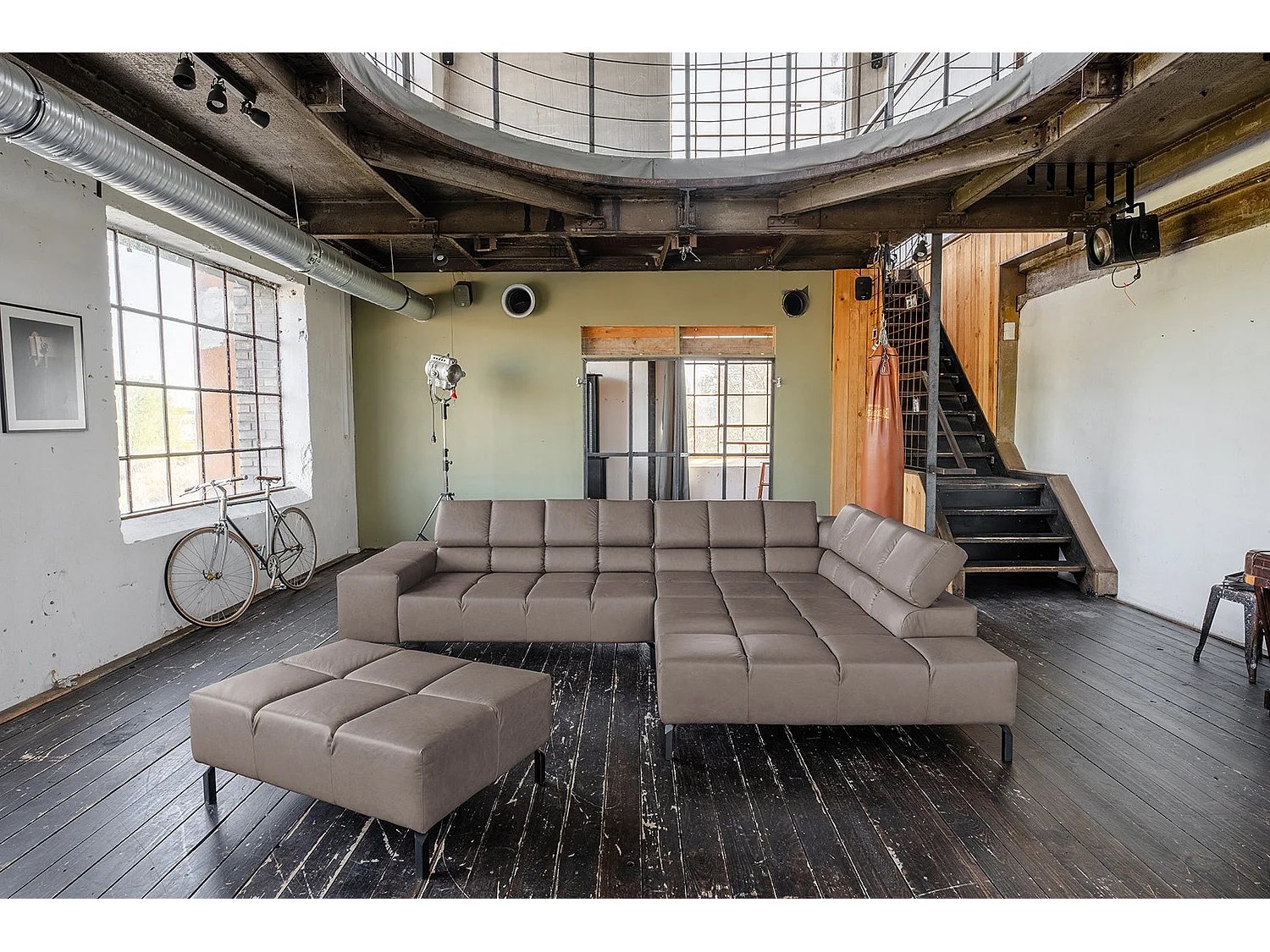 Ecksofa - Dunkelbraun Leder - NELSON