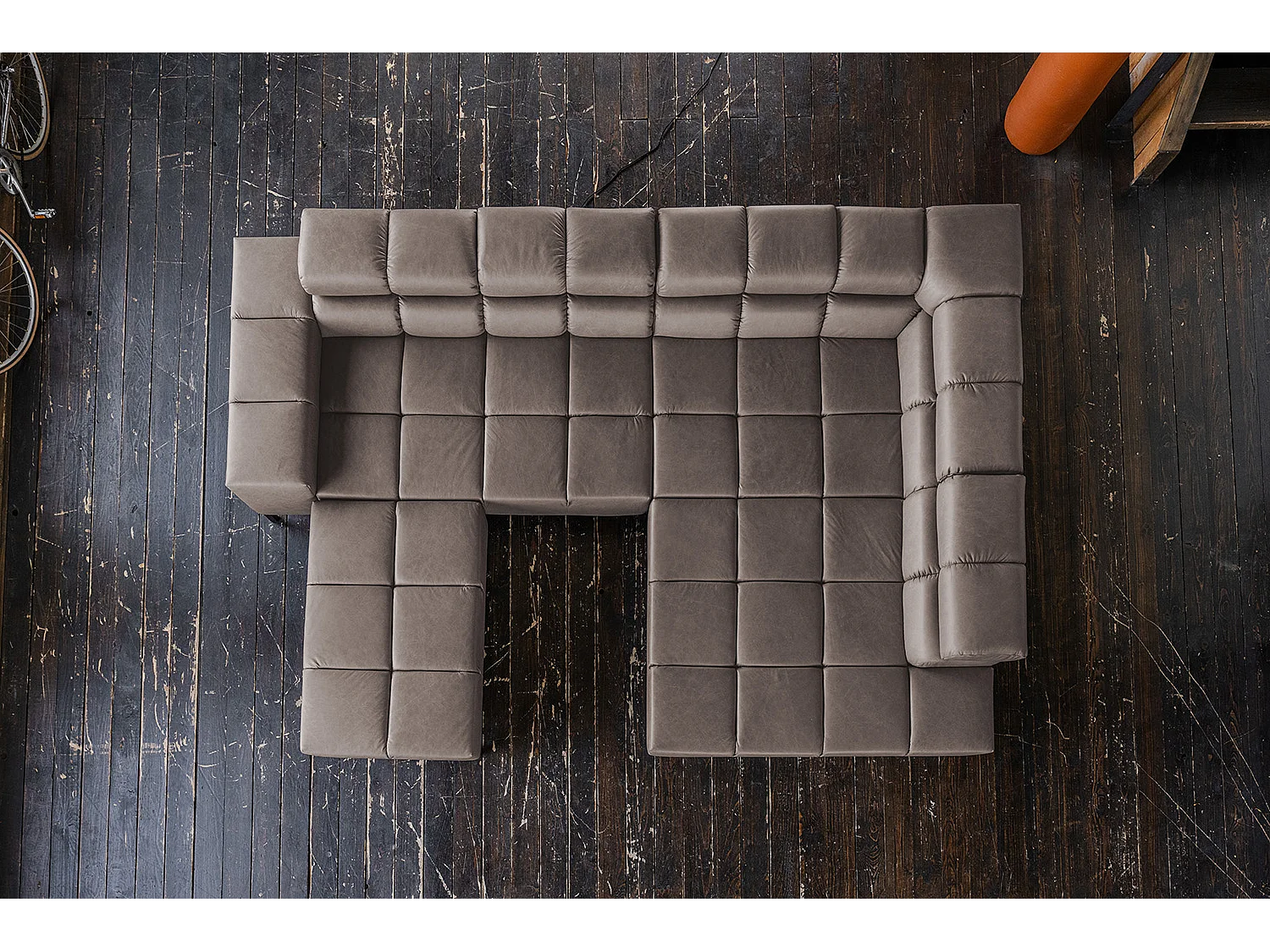 Ecksofa - Dunkelbraun Leder - NELSON