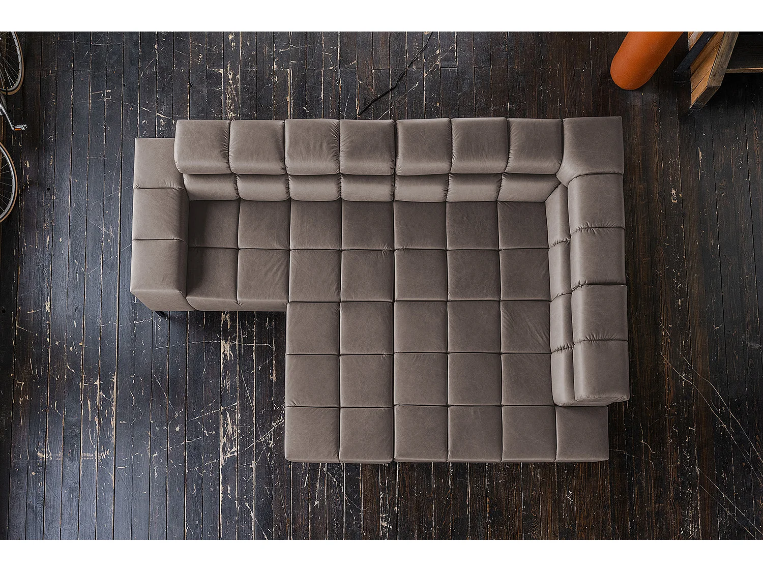 Hoekbank - Donkerbruin Leer - NELSON