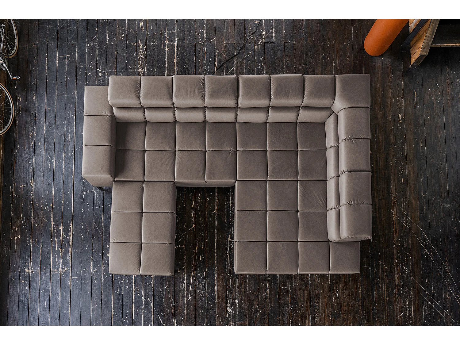 Hoekbank - Donkerbruin Leer - NELSON