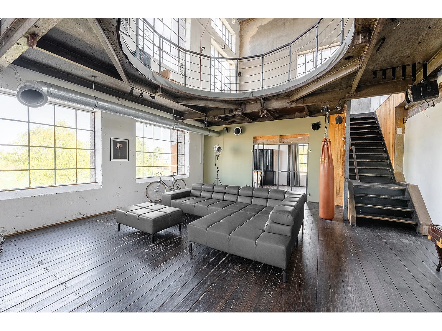 Sofá esquinero - antracita piel - NELSON