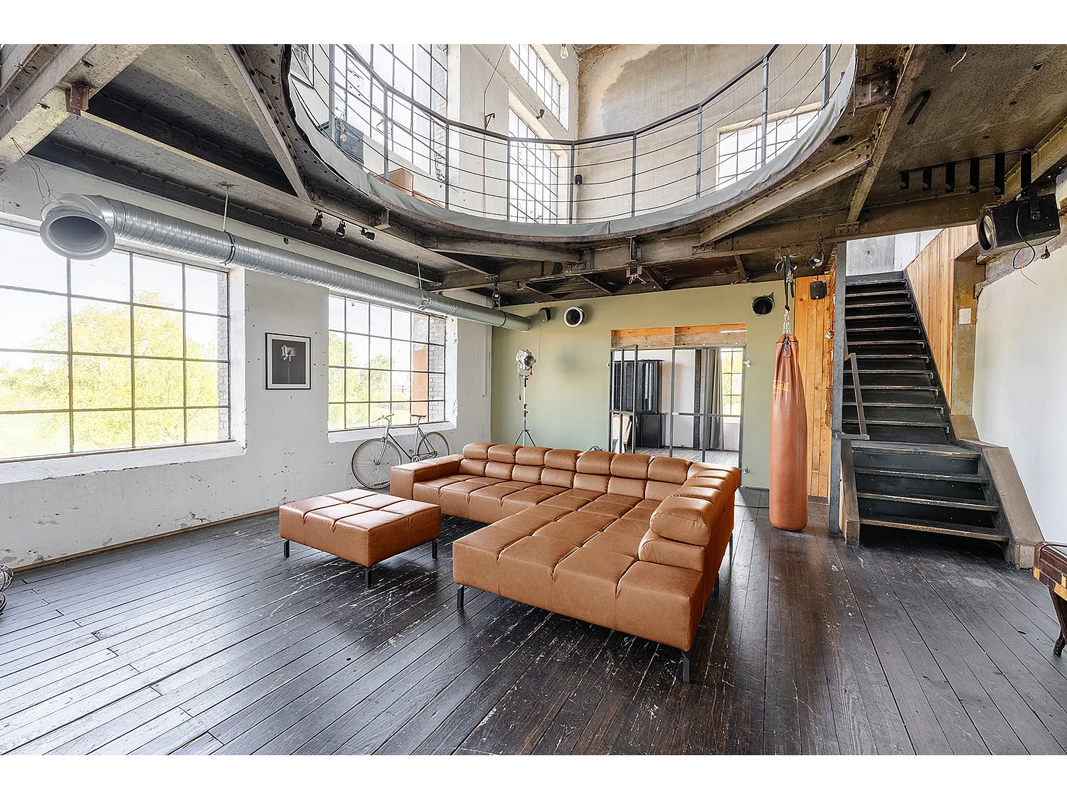 Canapé d'angle - marron cuir - NELSON