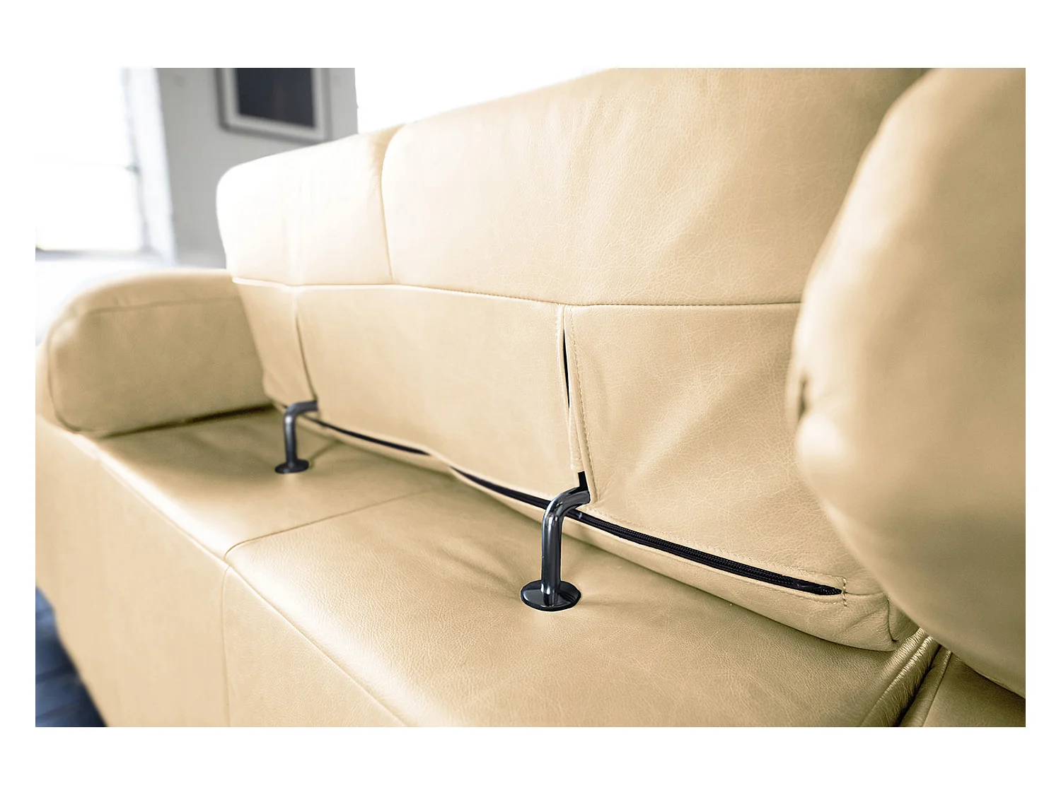 Hoekbank - Beige Leer - NELSON